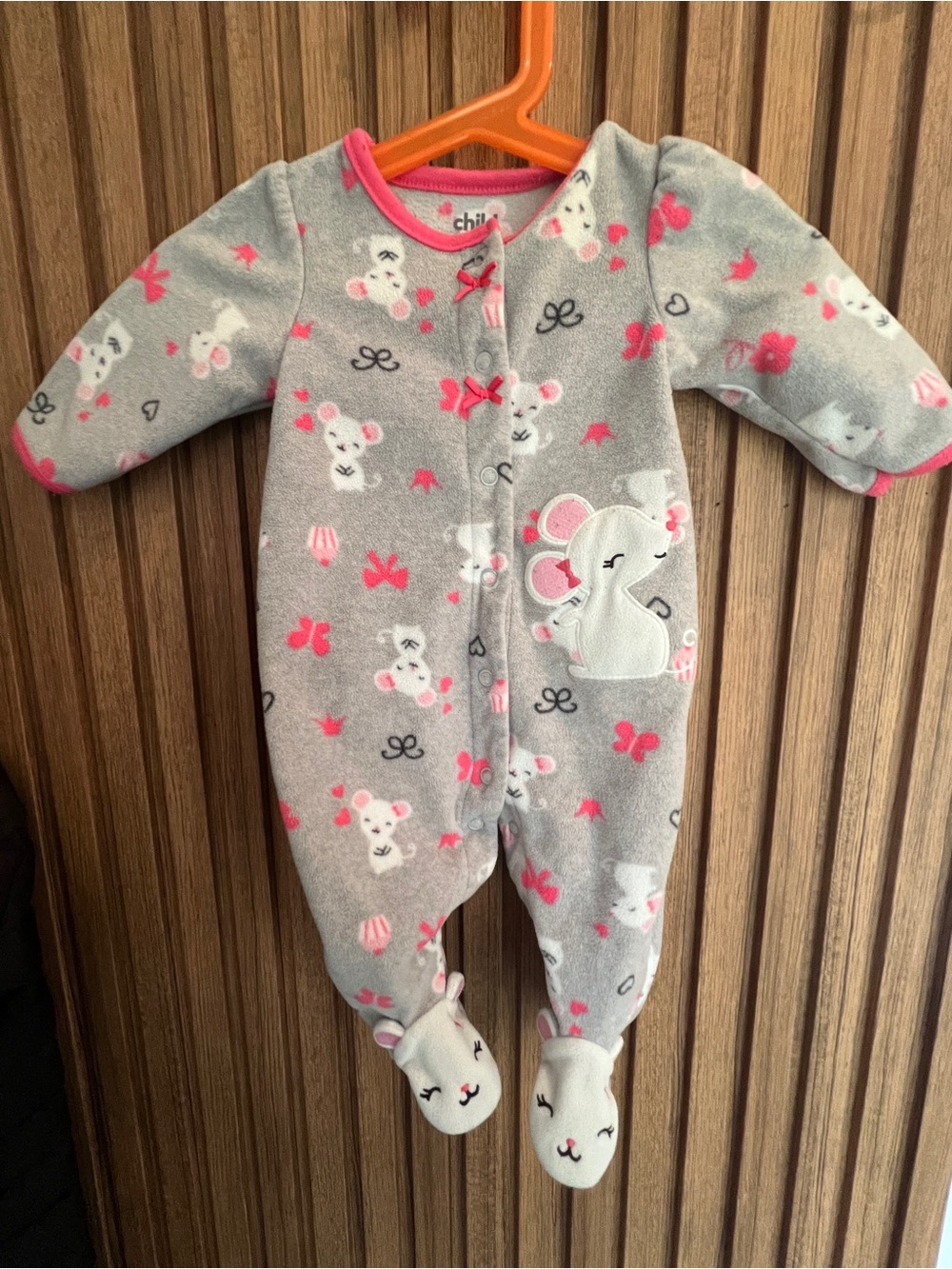 🔥 3 FOR $15 OFFER 🔥 Child of Mine Carter's Fleece Mouse Sleeper